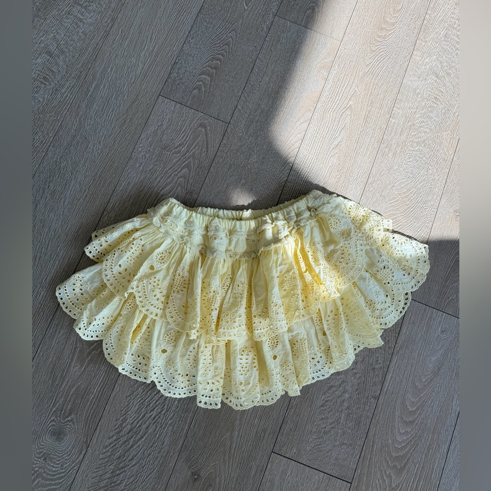 LoveShackFancy Yellow O/S Bespoke Upcycled Skirt. 💛⚡️